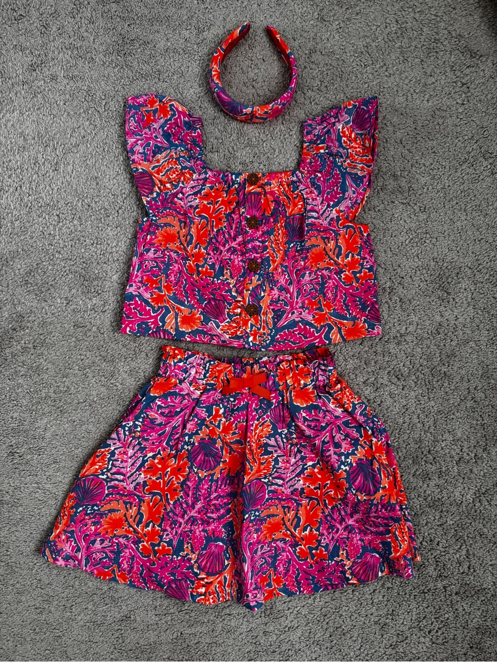 Tommy Bahama Pink & Red Floral Two-Piece Set with Headband